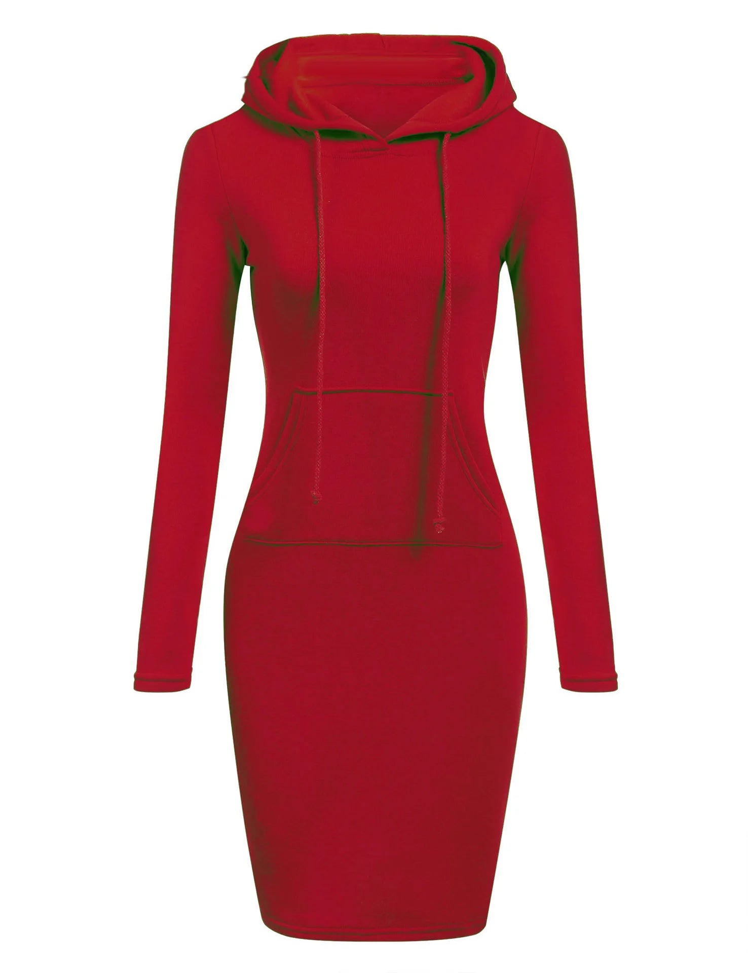 Long Sleeve Hoodie Dress with Pockets – Slim Fit Casual Style - 3KDyn